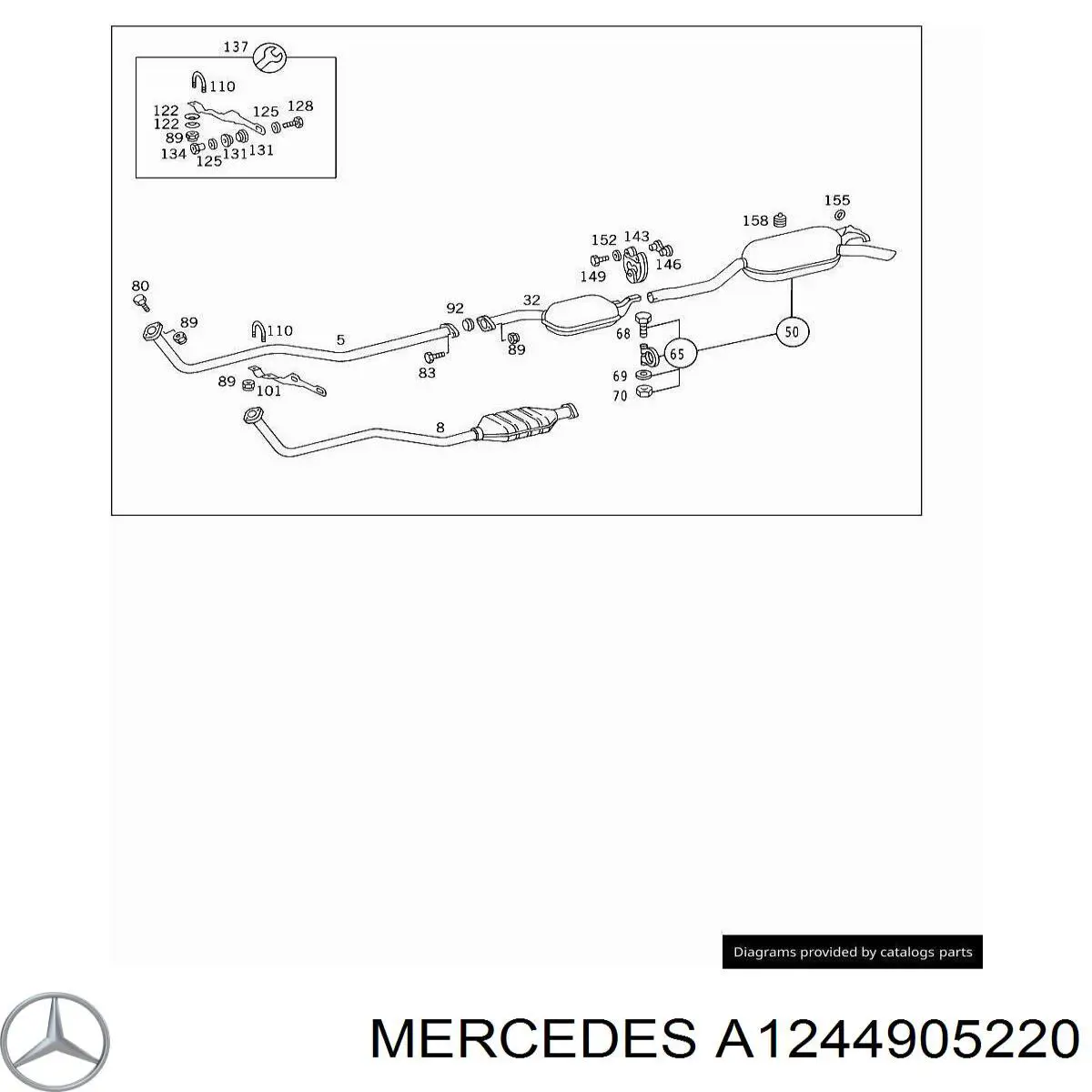 Конвертор-каталізатор (каталітичний нейтралізатор) Mercedes A1244905220 ціна, від 1123.99 USD