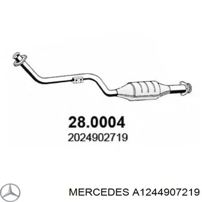 Конвертор-каталізатор (каталітичний нейтралізатор) Mercedes A124490721980 ціна, від  