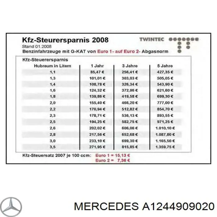 A1244909020 Mercedes труба приймальна (штани глушника, передня)