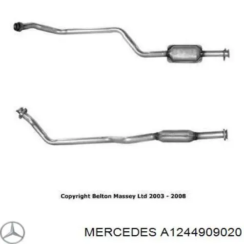 Купити A1244909020 Mercedes Труба приймальна (штани) глушника, передня