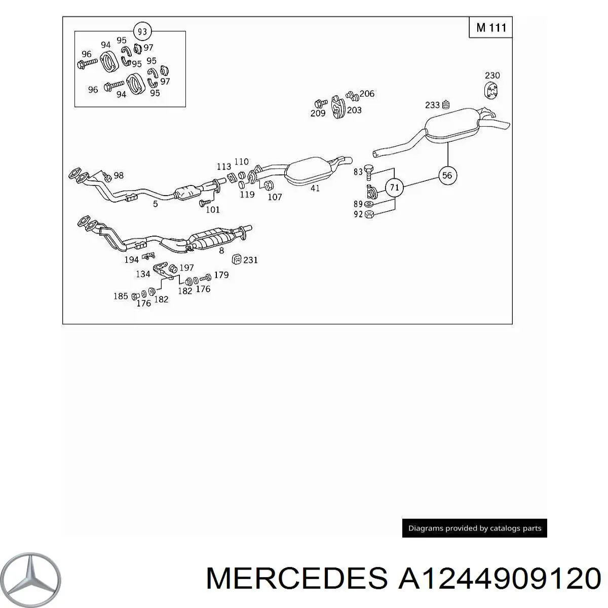Конвертор-каталізатор (каталітичний нейтралізатор) Mercedes E седан (W124) (1993 - 1995) ціна, від 203.77 USD