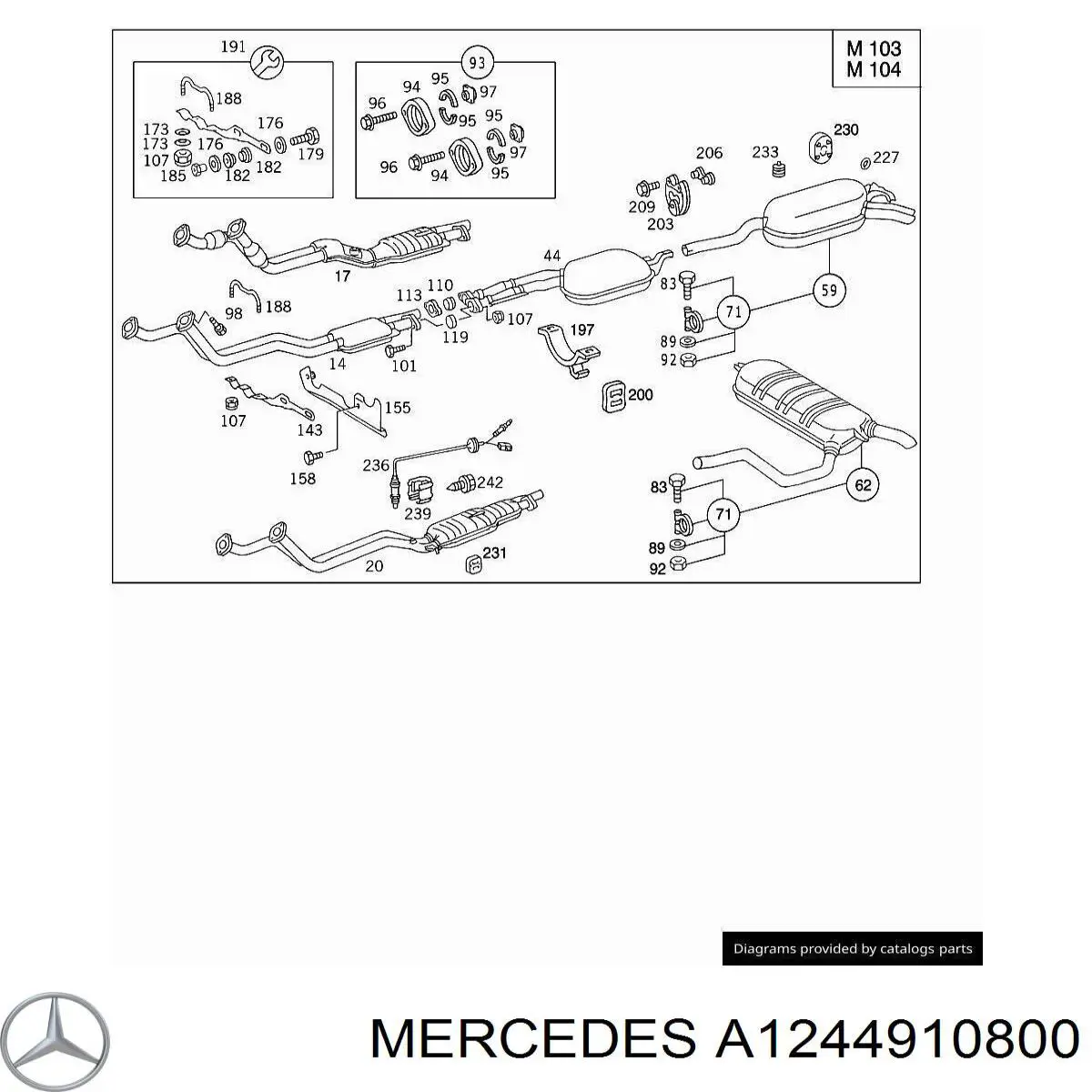 Купити A1244910800 Mercedes Вихлоп