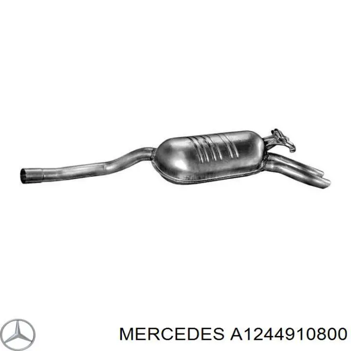A1244910800 Mercedes глушник, задня частина