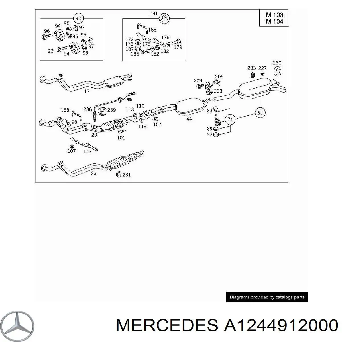  Mercedes A1244912000 ціна, від 59.84 USD