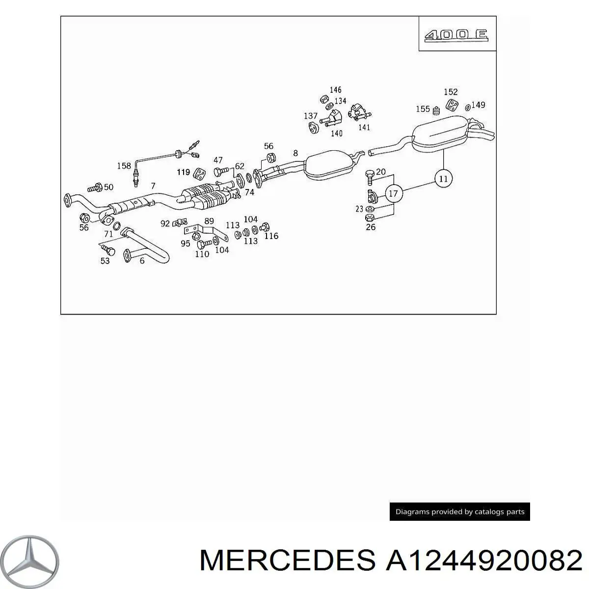 A1244920082 Mercedes Кронштейн кріплення глушника