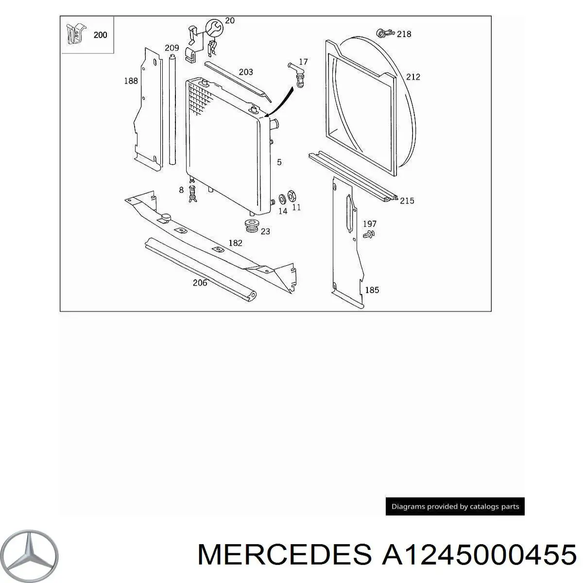 Дифузор вентилятора Mercedes A1245000455 ціна, від  