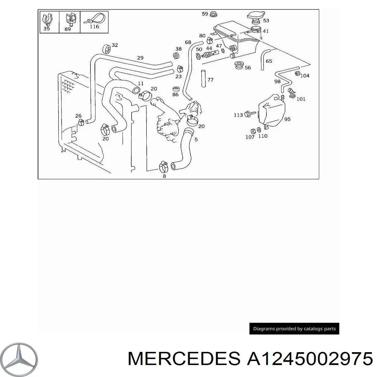 Шланг/патрубок системи охолодження A1245002975 Mercedes