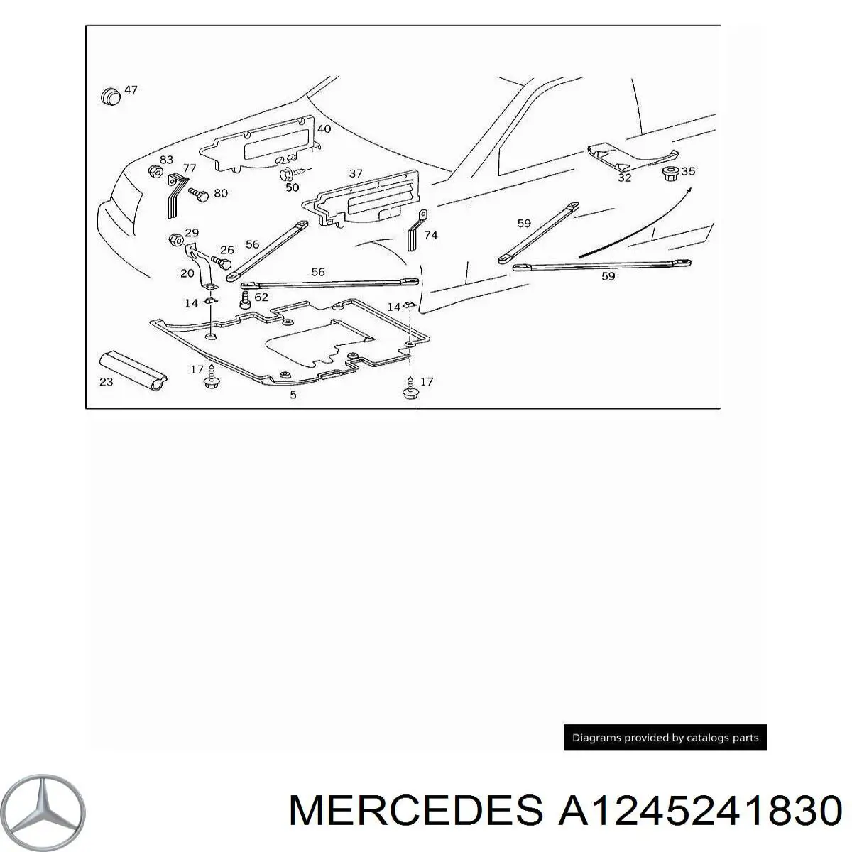 Захист моторного відсіку Mercedes A1245241830 ціна, від 199.08 USD