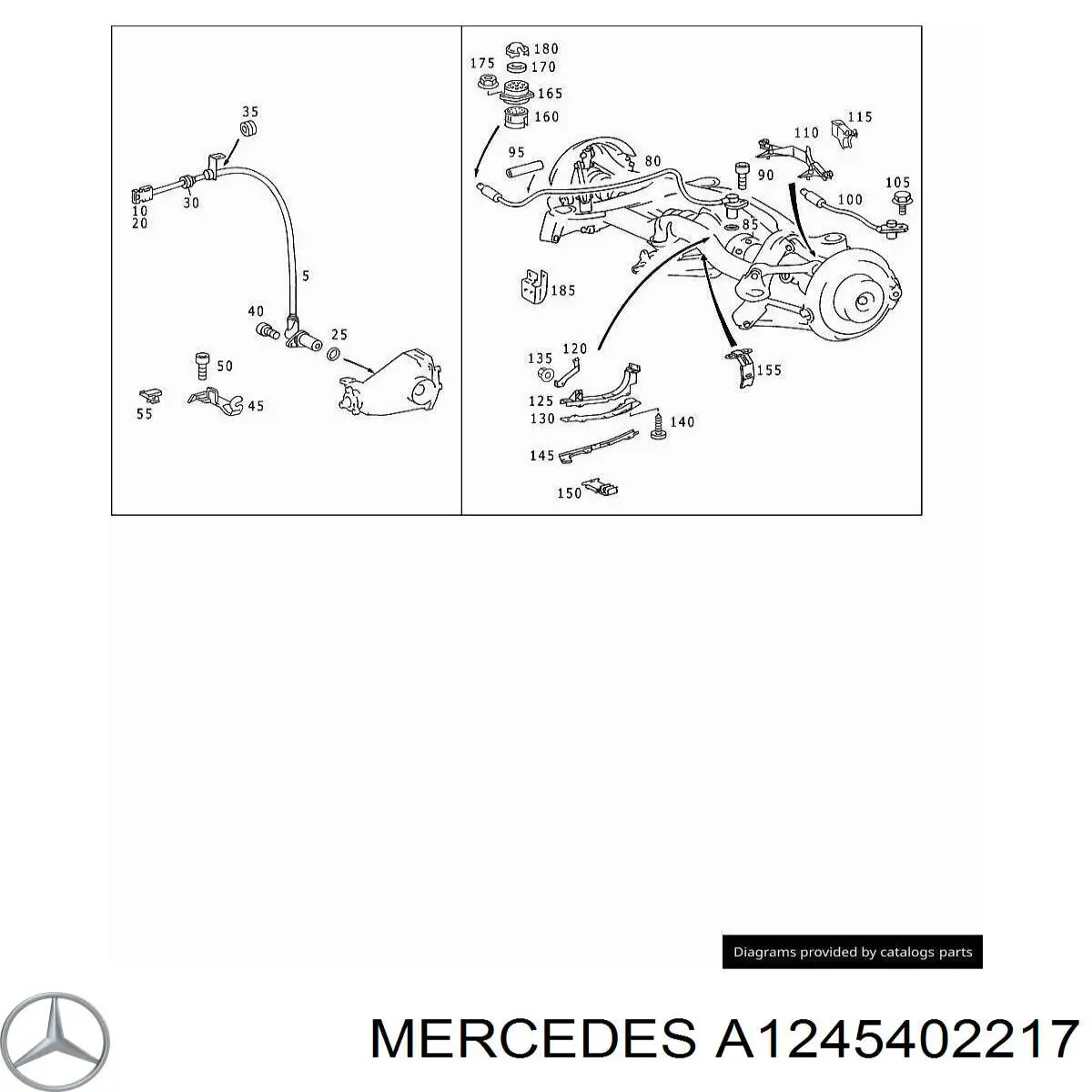Датчик ABS задній правий Mercedes A1245402217 ціна, від 443.52 USD
