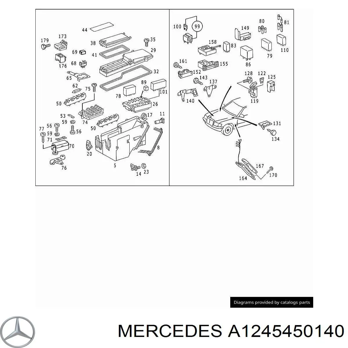  Mercedes A1245450140 ціна, від 6.33 USD