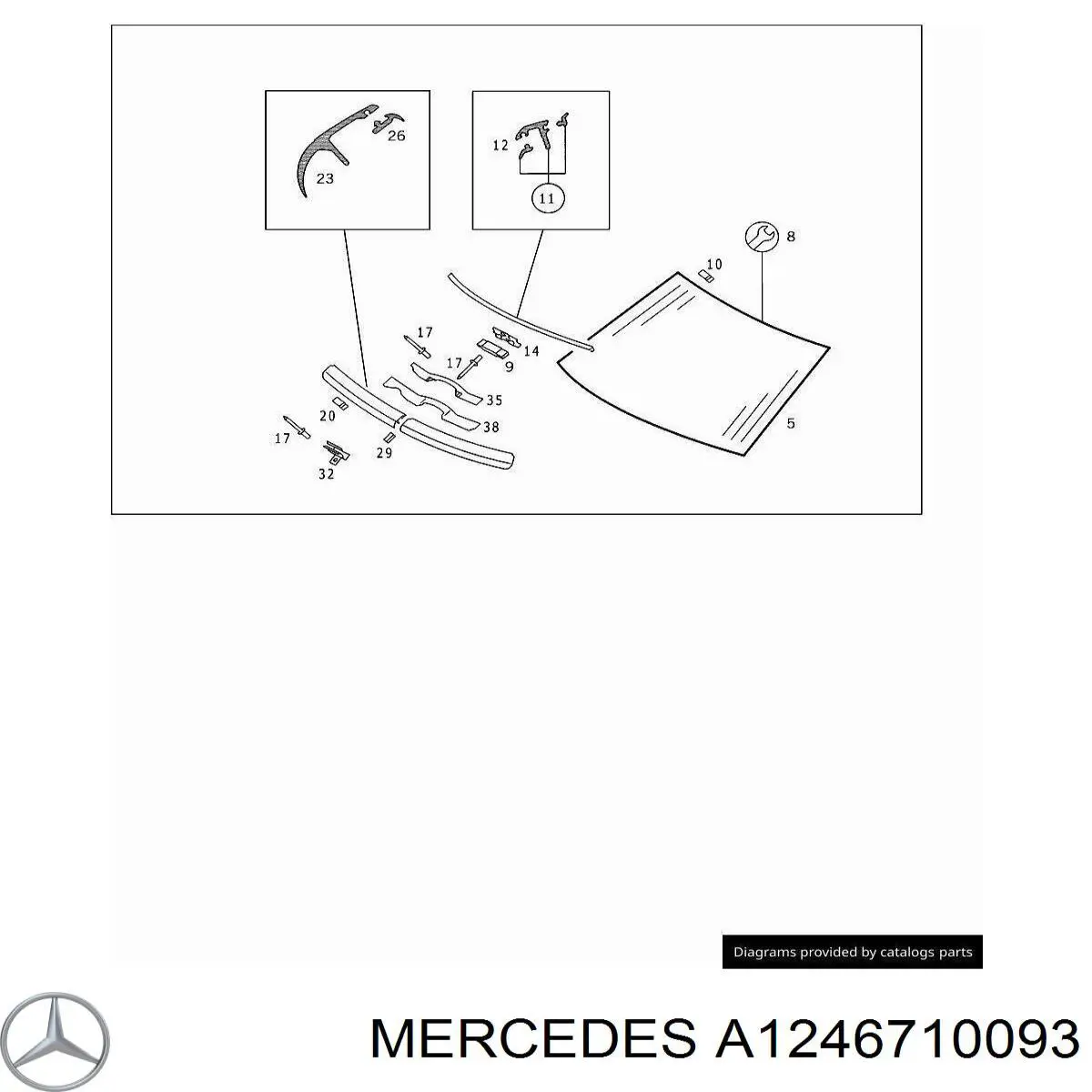 A1246710093 Mercedes Автомобільне скло