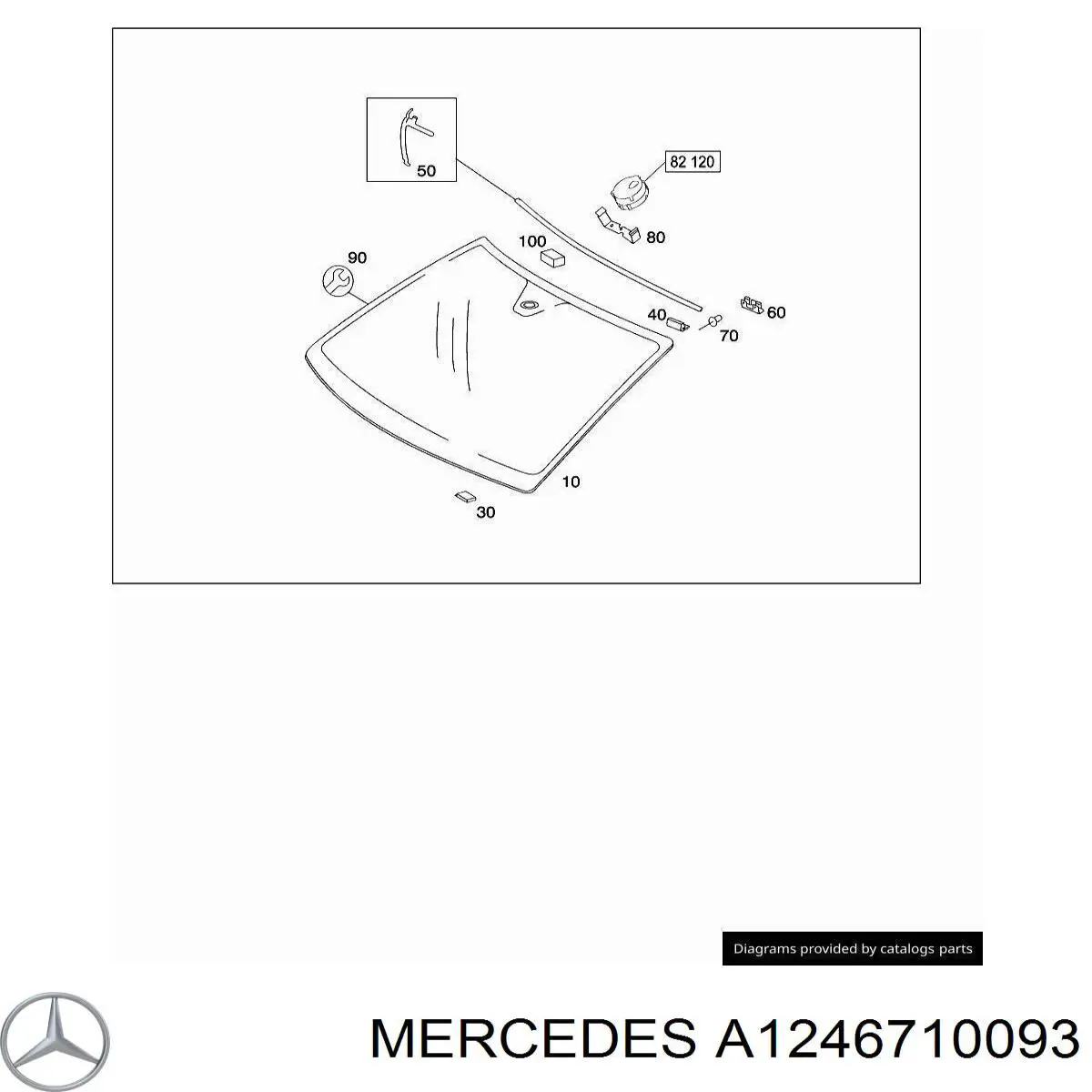 Автоскло Mercedes A1246710093 ціна, від 1.60 USD