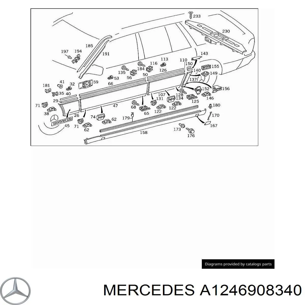 A1246901540 Mercedes Накладка передніх лівих дверей