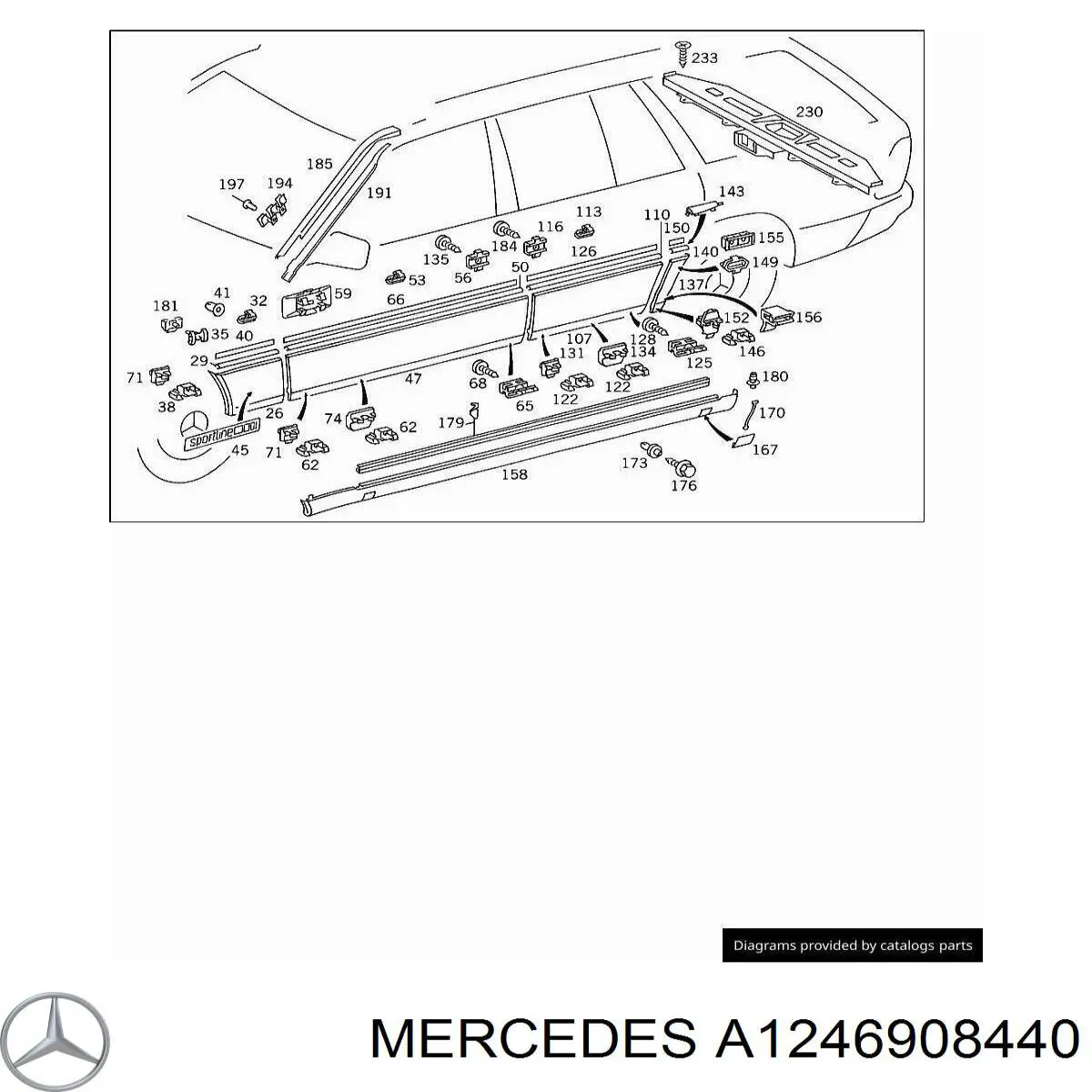 A1246901640 Mercedes Накладка передньої правої двері