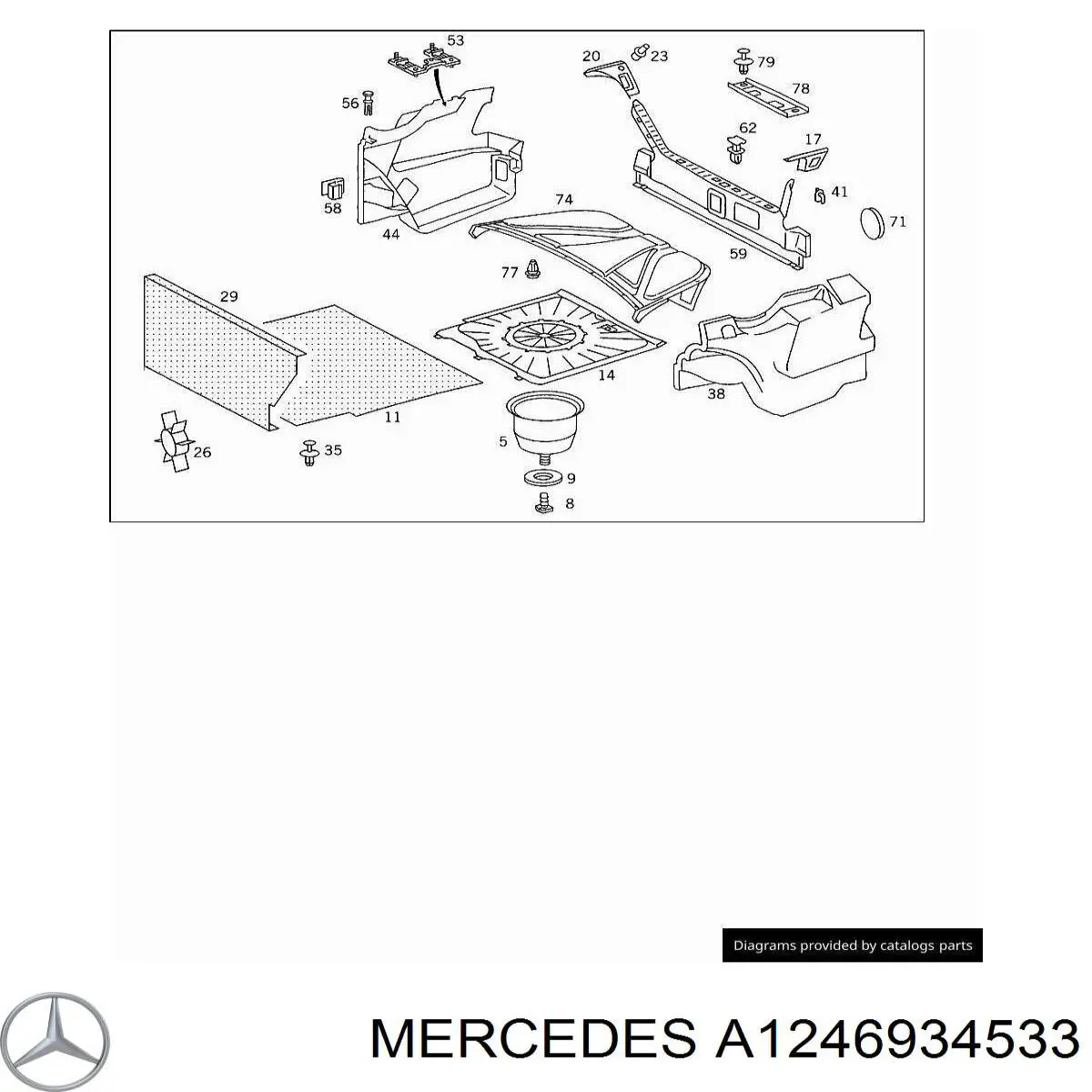 Облицювання багажного відсіку нижнє Mercedes A1246934533 ціна, від 10.14 USD
