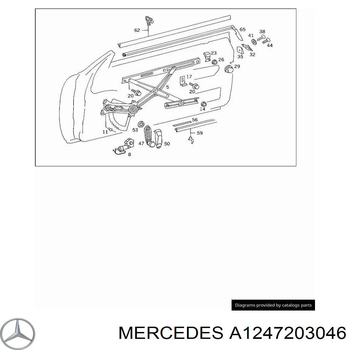 A1247203046 Mercedes Склопідйомник (механізм переміщення скла)