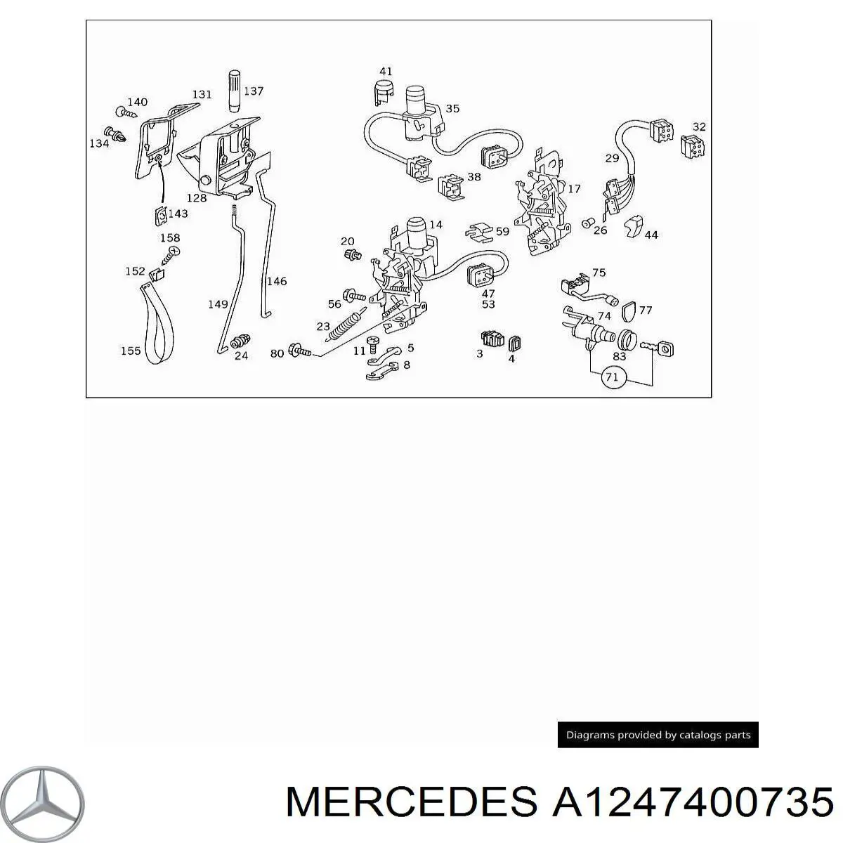 Замок дверей багажника Mercedes E універсал (T124) (1985 - 1993) ціна, від 186.12 USD