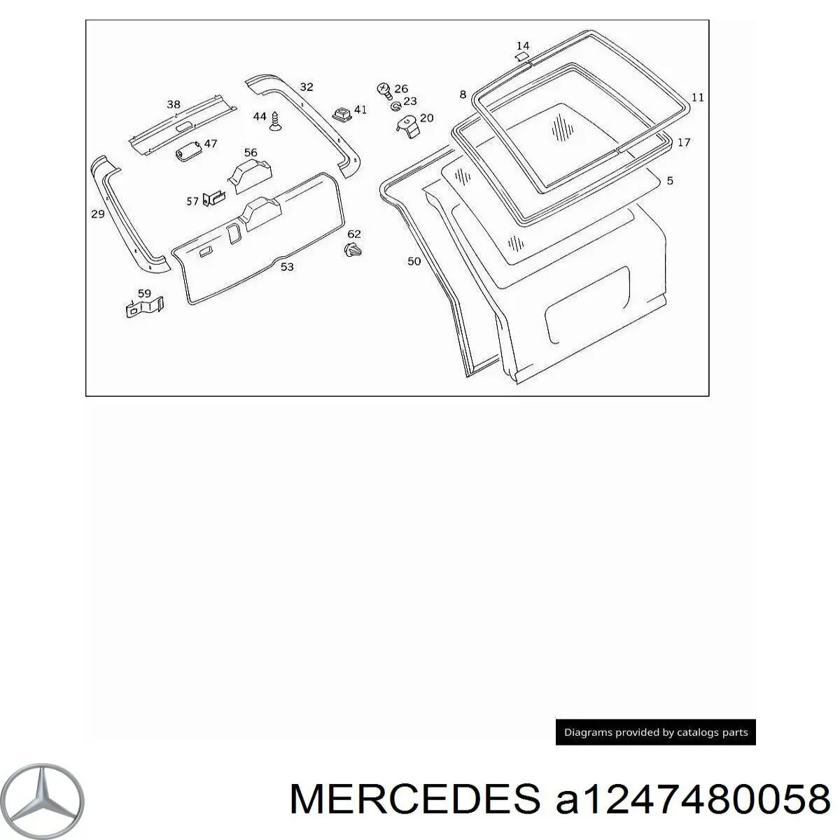 A1247480058 Mercedes Емблема кришки багажника, фірмовий значок