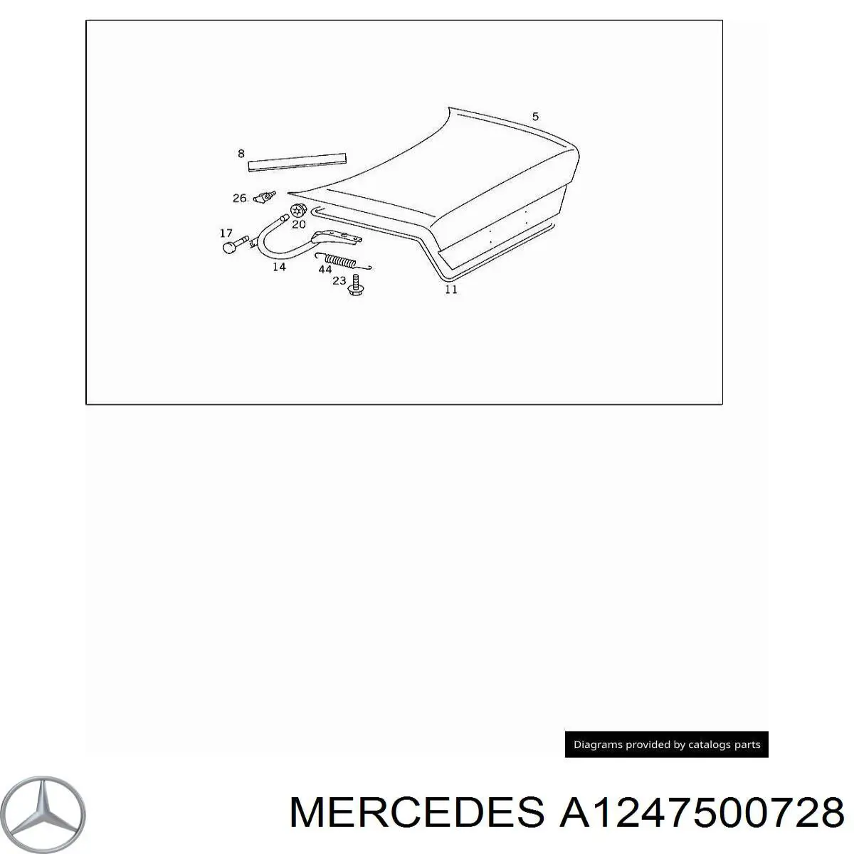 A1247500728 Mercedes Кріплення кришки багажника