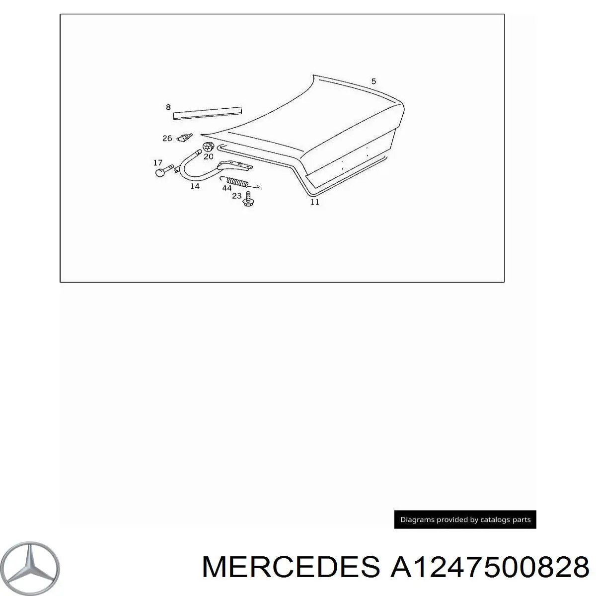 A1247500828 Mercedes Кріплення кришки багажника