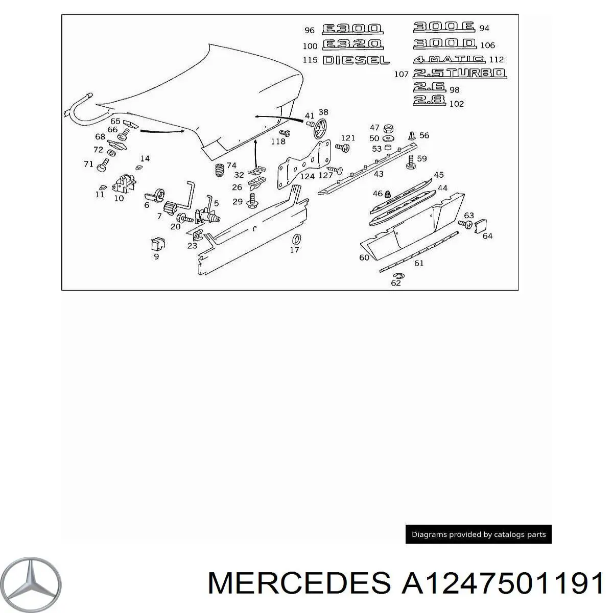  Mercedes A1247501191 ціна, від 38.01 USD