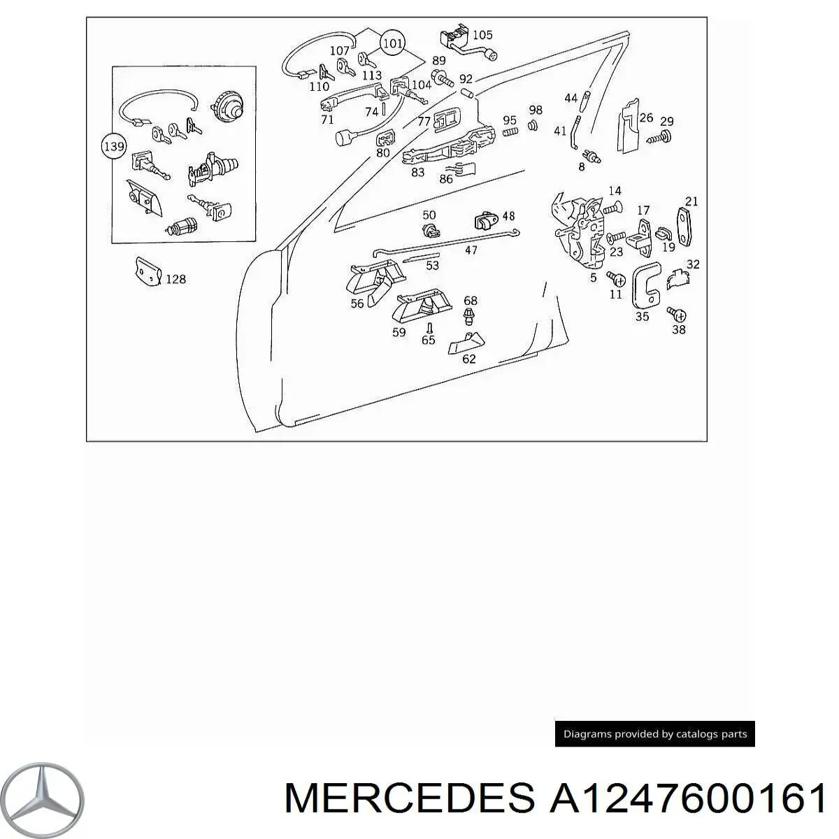 Дверна ручка внутрішня ліва передня/задня Mercedes A1247600161 ціна, від 4.22 USD