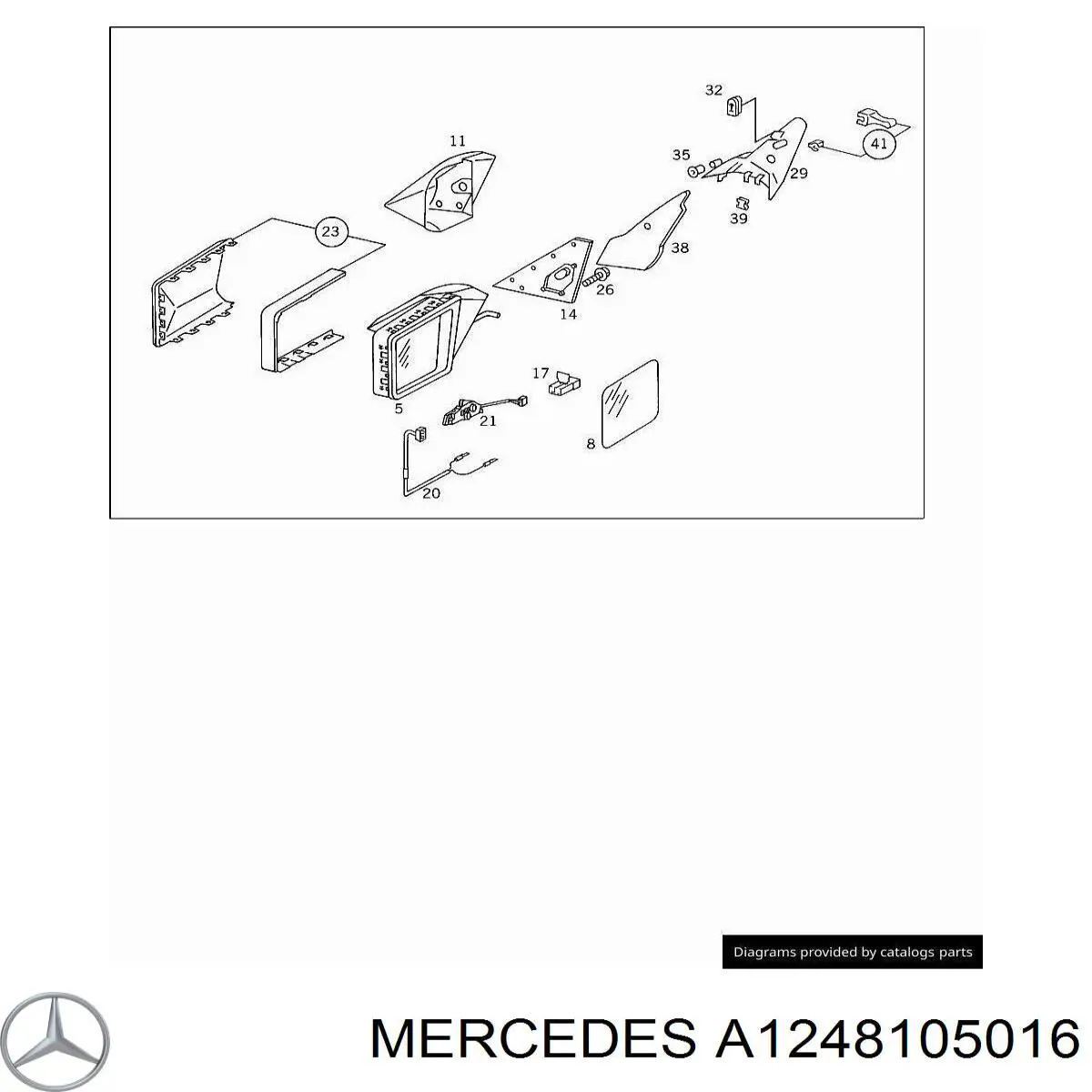 Дзеркало праве A1248101016 Mercedes