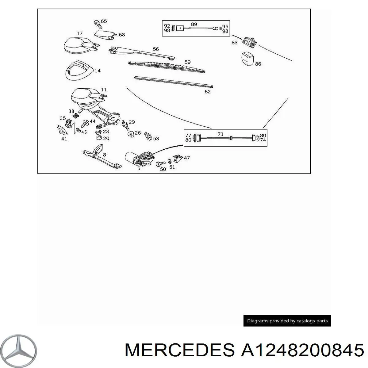 Щітка-двірник лобового скла, комплект з 2-х шт. Mercedes A1248200845 ціна, від 10.57 USD