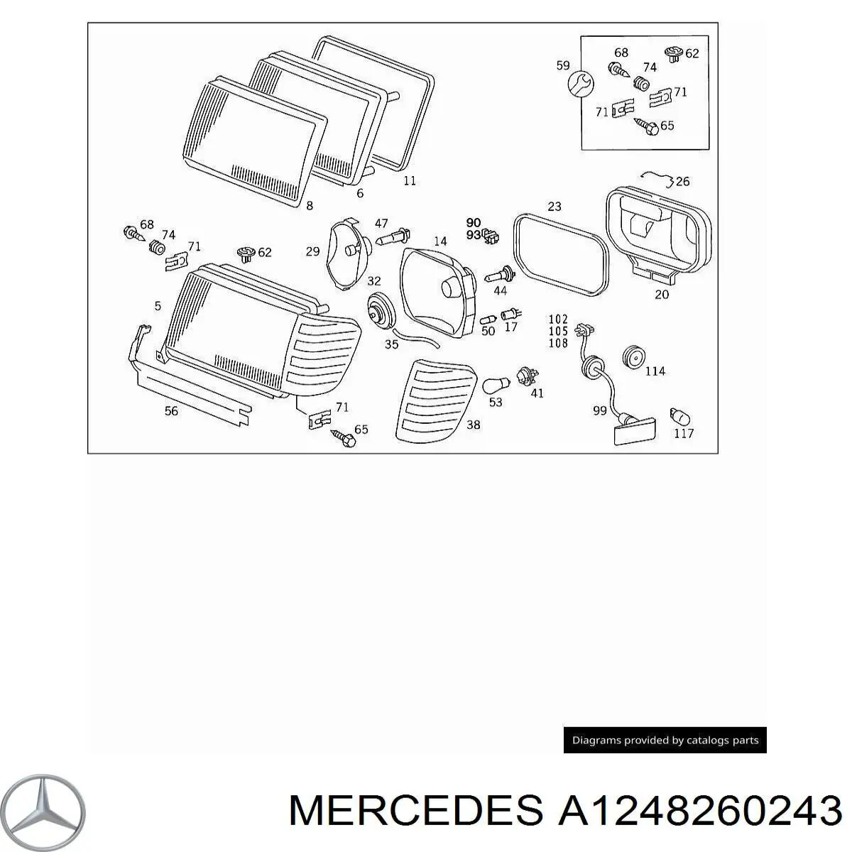 Купити A1248260243 Mercedes Повторювач повороту на крилі