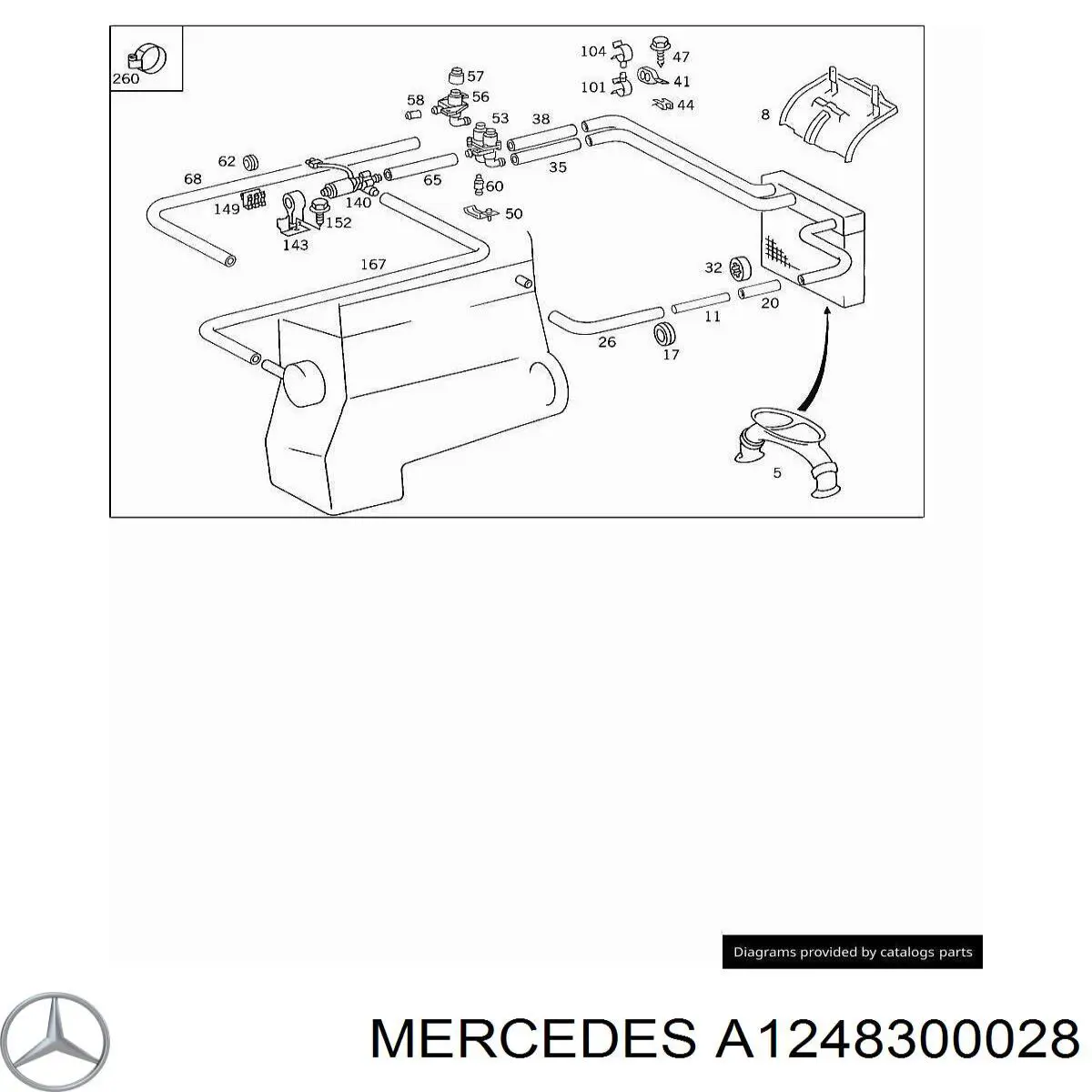  Mercedes A1248300028 ціна, від 12.42 USD