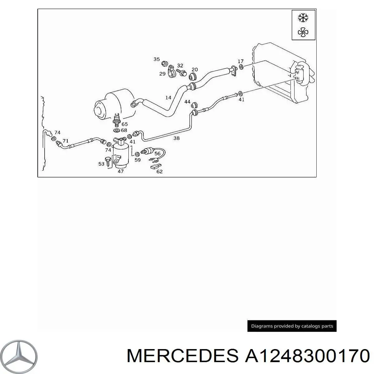 Купити A1248300170 Mercedes Радіатор системи охолодження кондиціонера