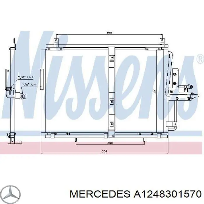 Купити A1248301570 Mercedes Радіатор системи охолодження кондиціонера