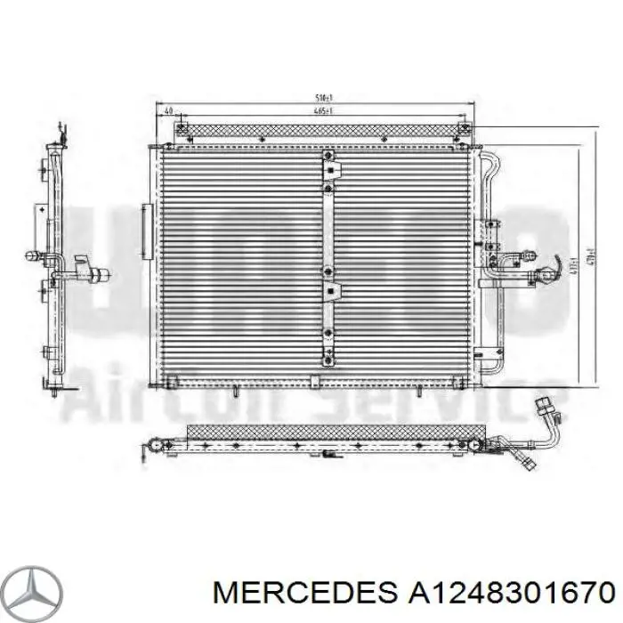 Радіатор кондиціонера A1248301670 Mercedes