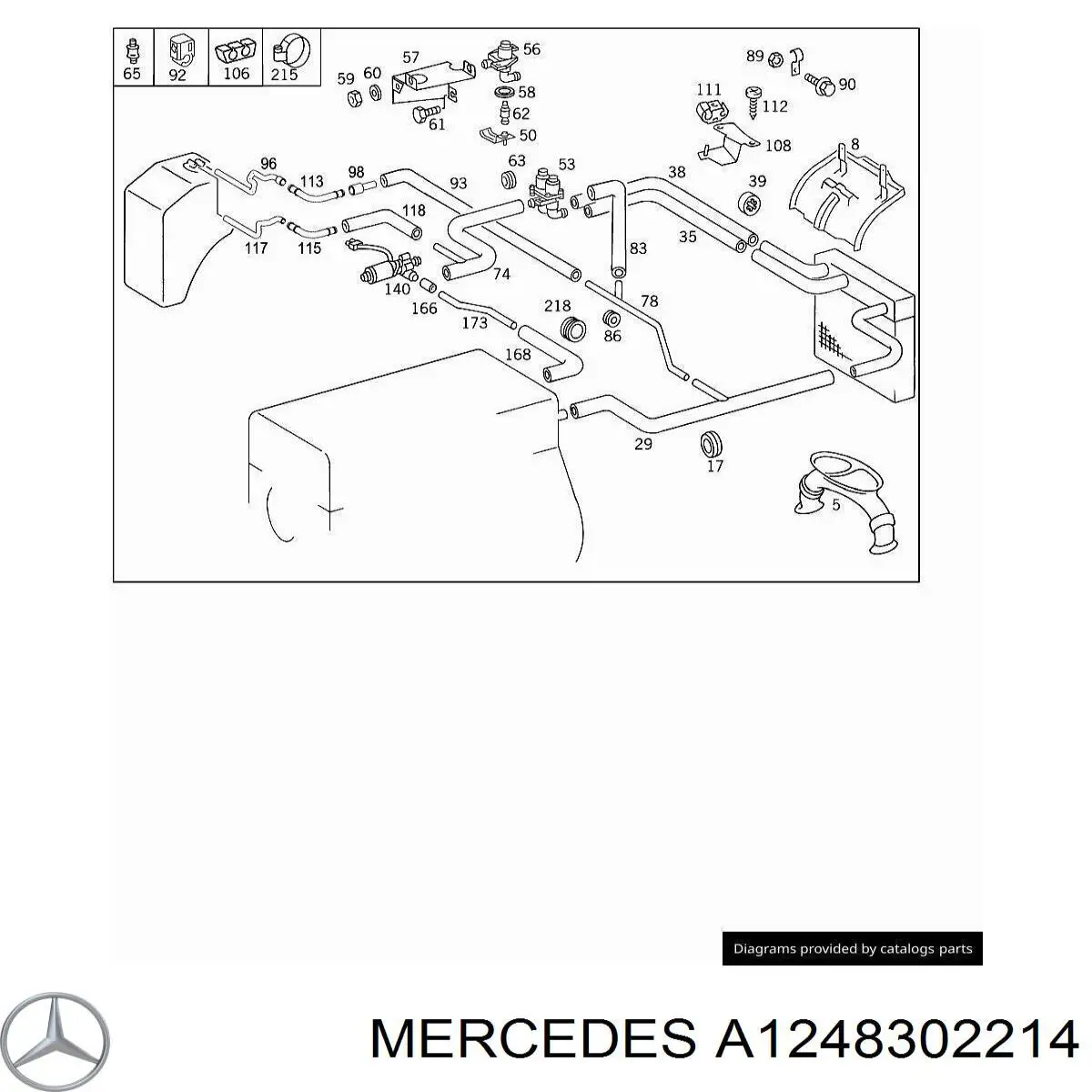  Mercedes A1248302214 ціна, від 8.87 USD