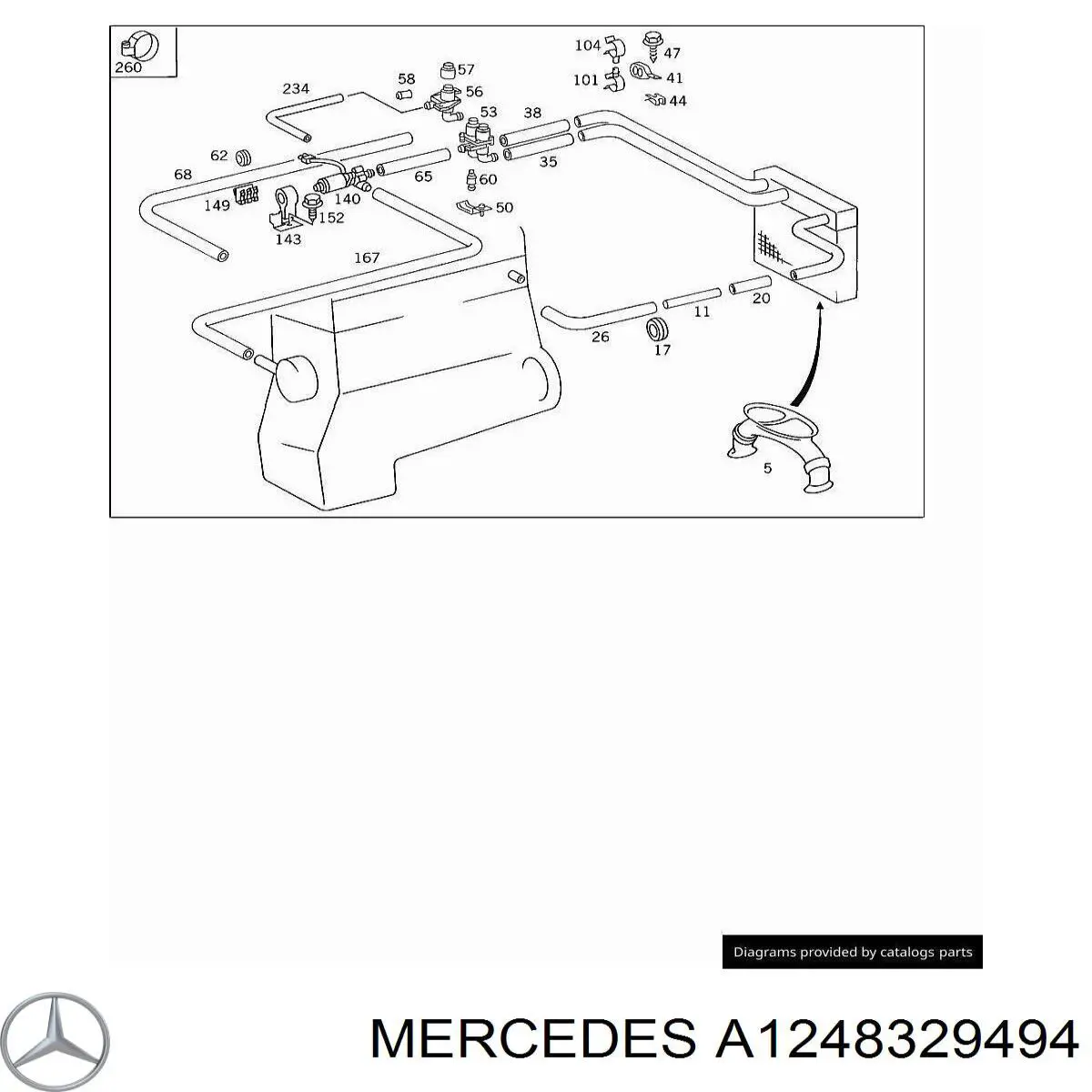 Mercedes A1248329494 ціна, від 25.40 USD