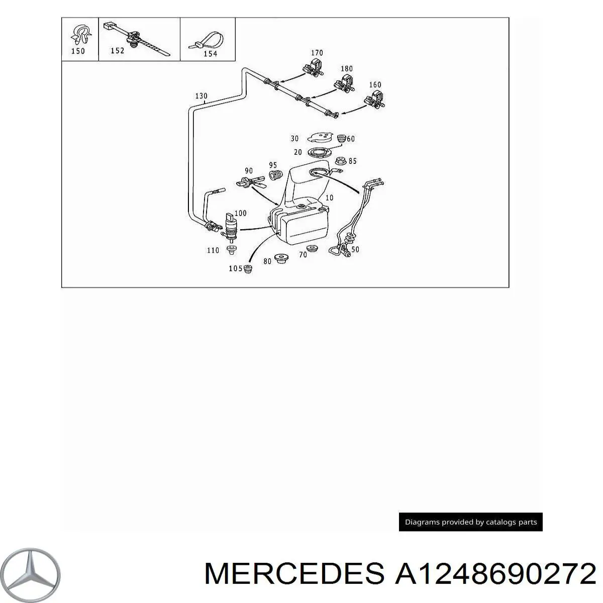 Кришка бачка омивача A1248690272 Mercedes