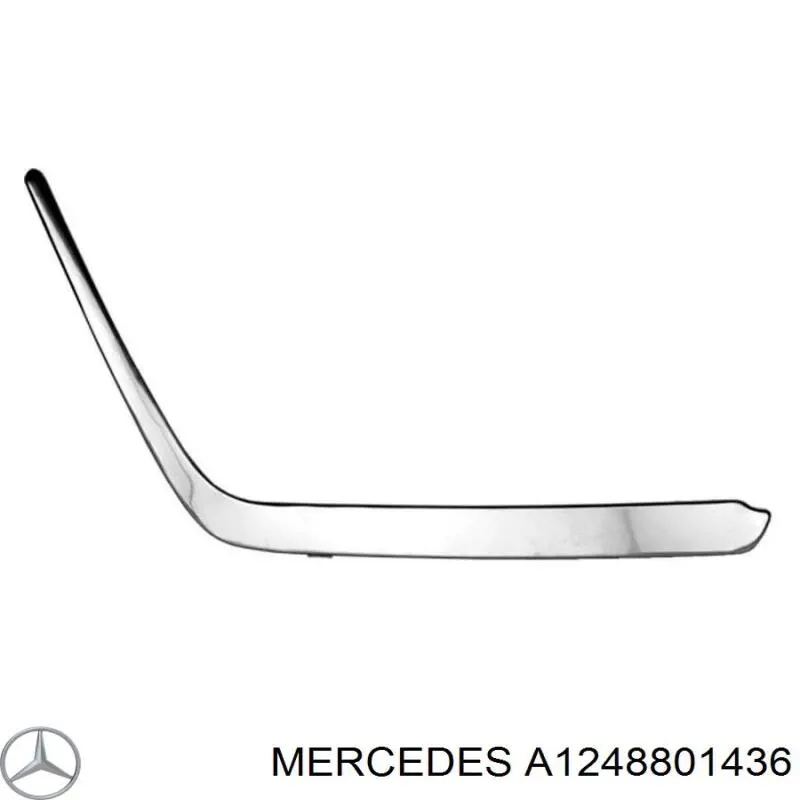1248801436 Mercedes накладка бампера переднього, права