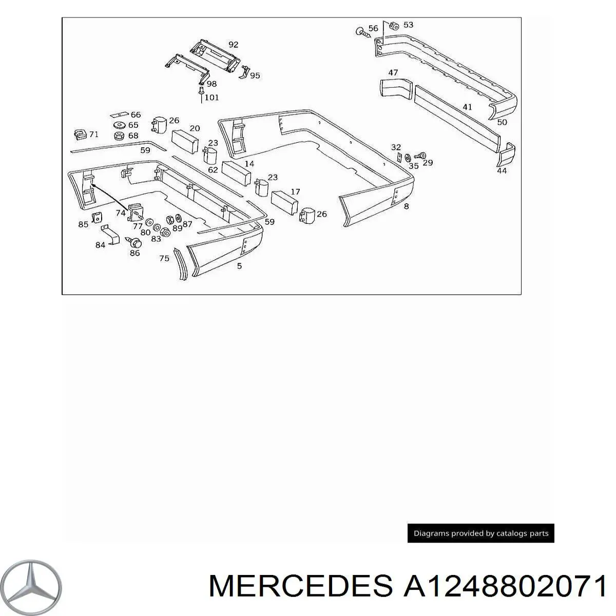 A1248802071 Mercedes бампер задній