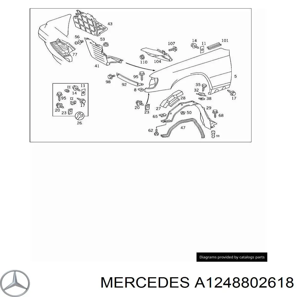 A1248802618 Mercedes Крило переднє праве