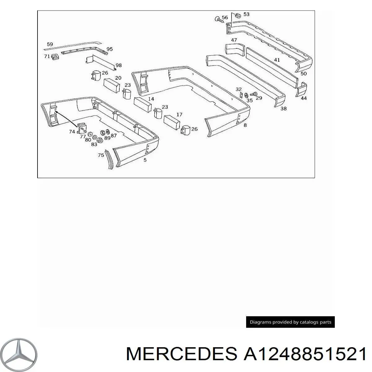 A1248851521 Mercedes Накладка бампера заднього