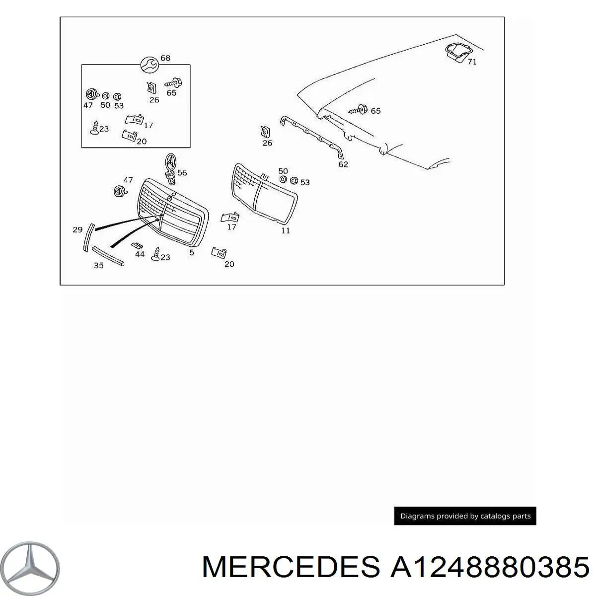 Облицювання радіатора Mercedes A1248880385 ціна, від 64.68 USD