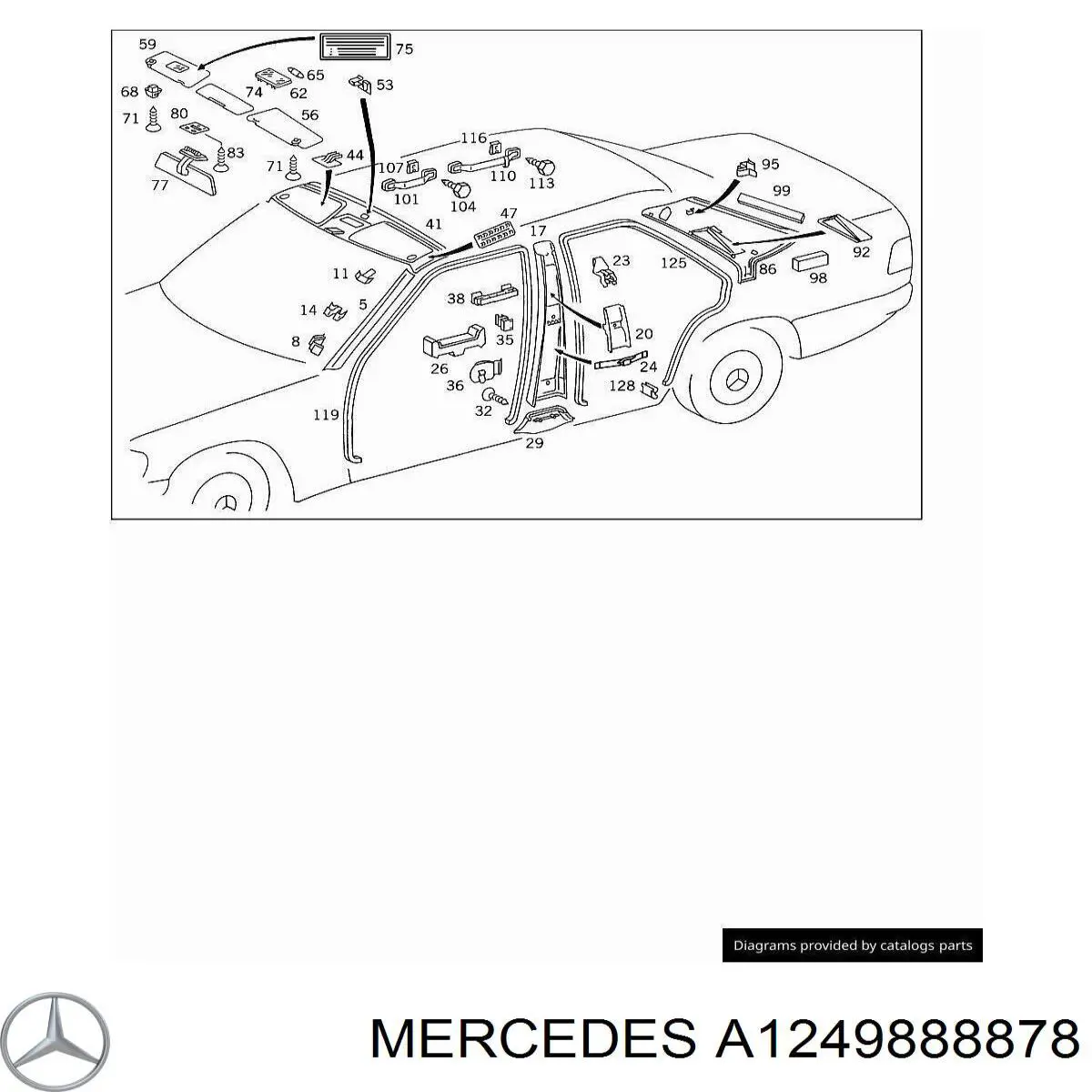  Mercedes A1249888878 ціна, від 14.39 USD