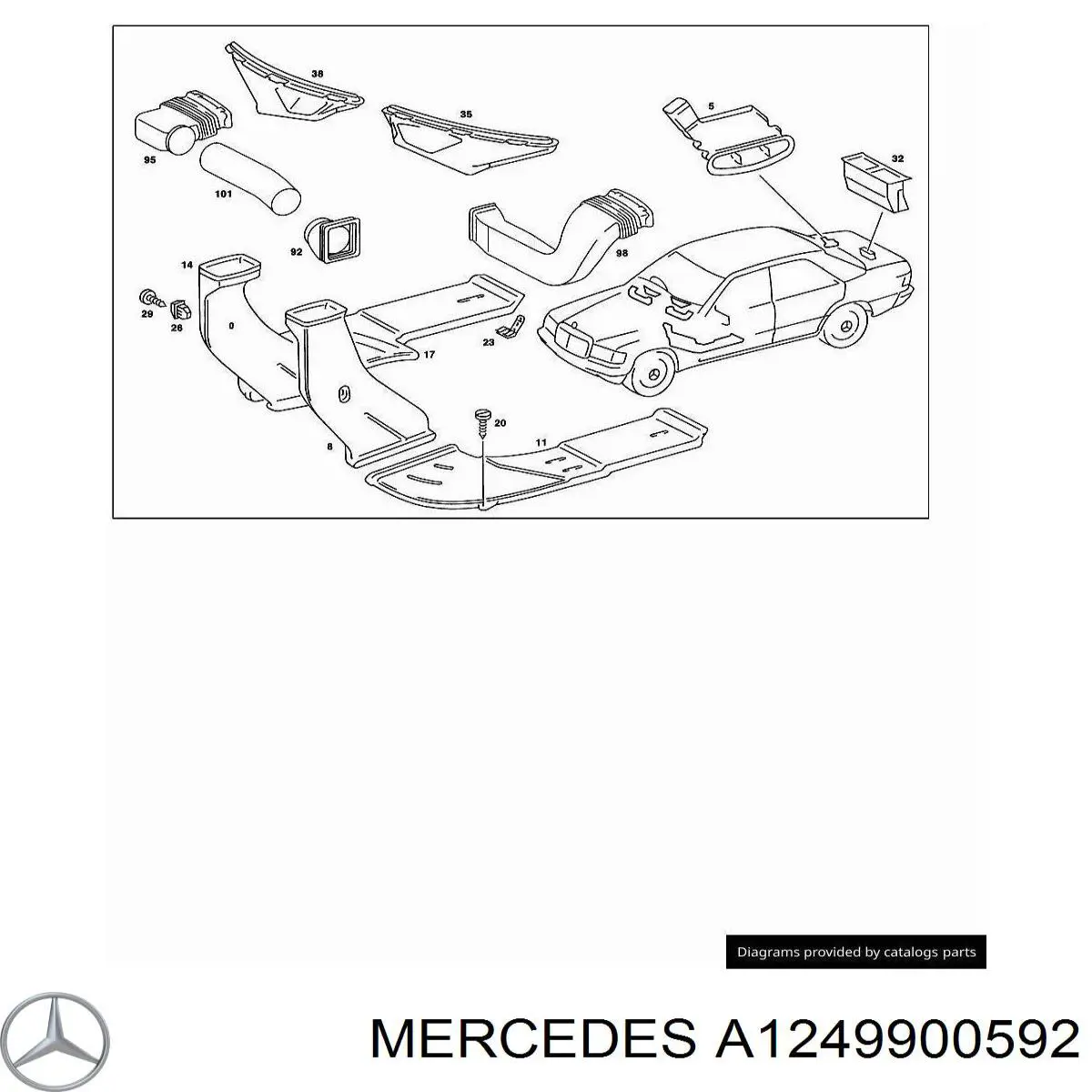 Купити A1249900592 Mercedes Пістон (кліп) кріплення обшивки дверей