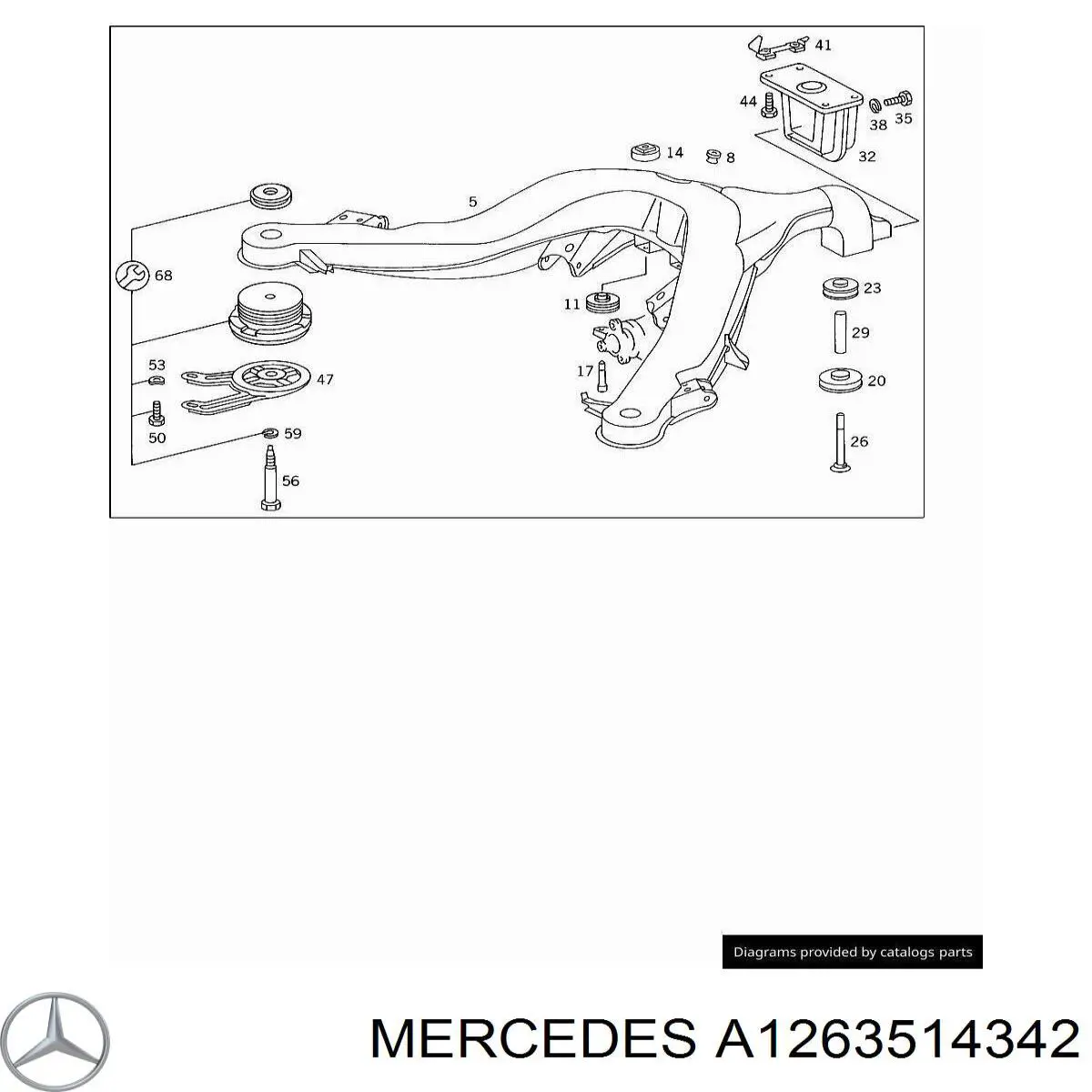 A1263514342 Mercedes Втулка стабілізатора заднього
