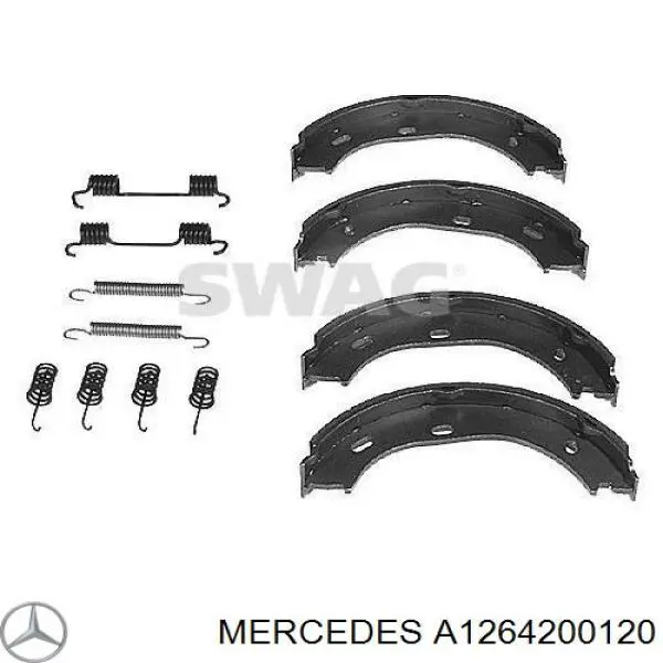 Колодки ручника / стоянкового гальма Mercedes A1264200120 ціна, від 16.01 USD