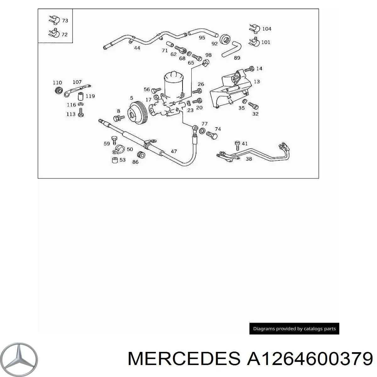Купити A1264600379 Mercedes Шків насосу гідропідсилювача керма (ГПК)