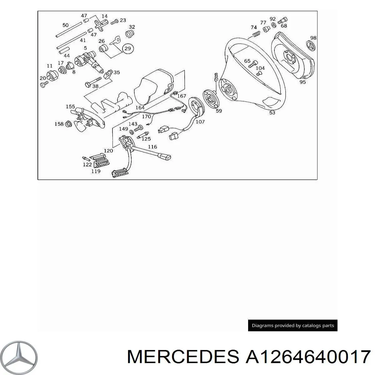 Шлейф керма Mercedes A1264640017 ціна, від 70.54 USD