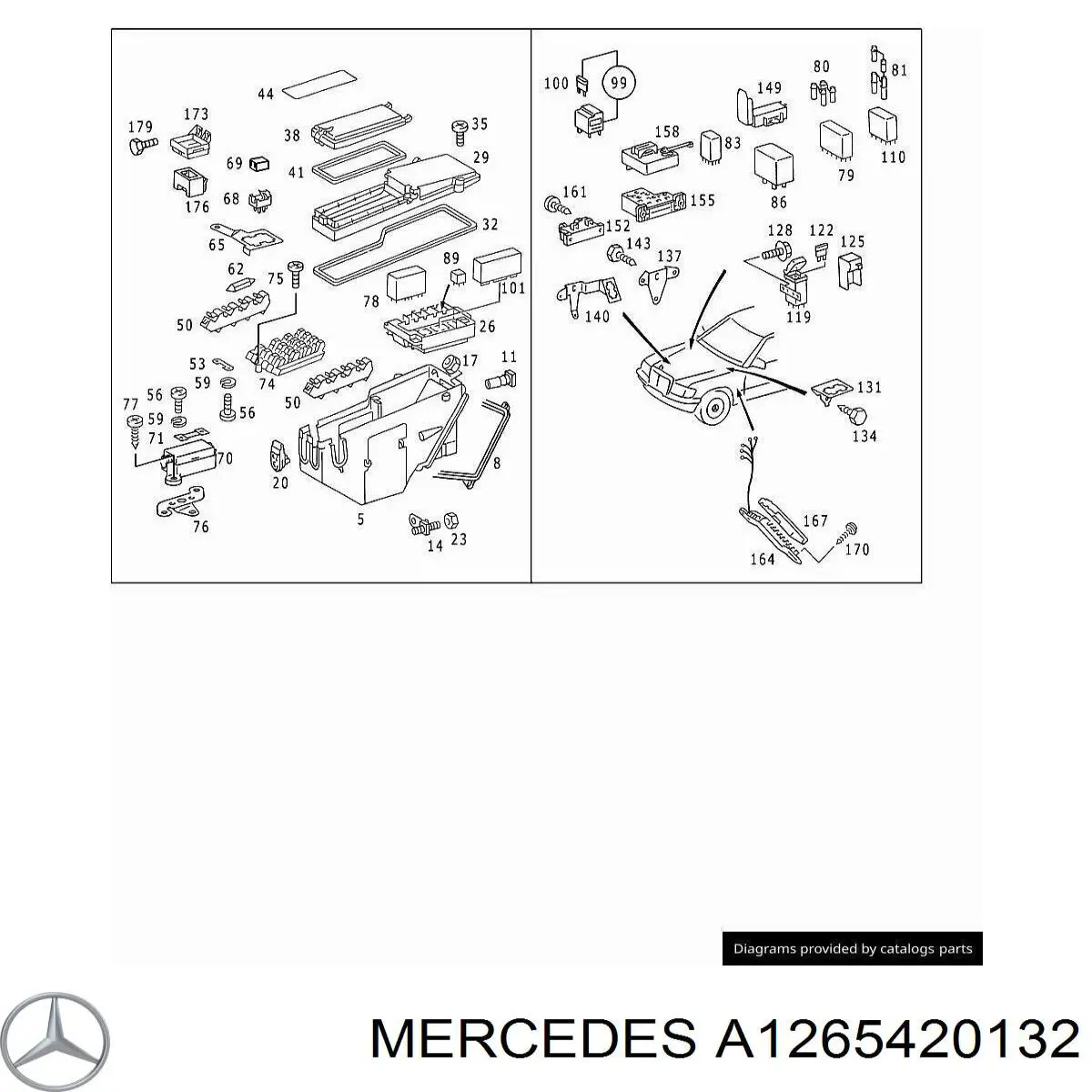  Mercedes A1265420132 ціна, від 31.04 USD