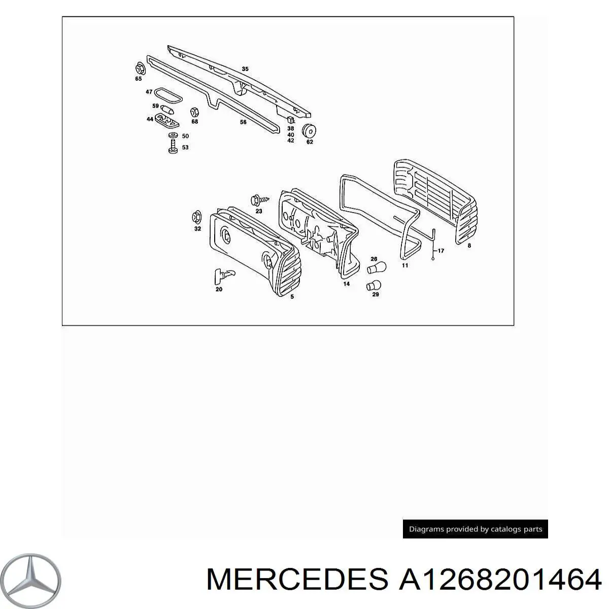 Ліхтар задній лівий Mercedes A1268201464 ціна, від 88.64 USD