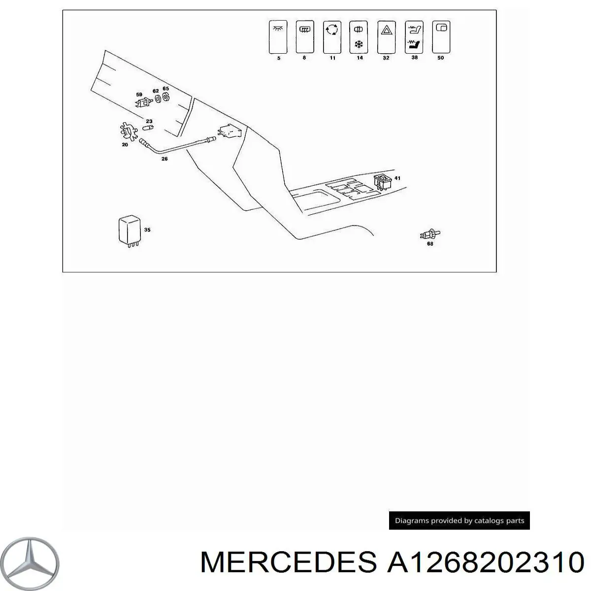  Mercedes A1268202310 ціна, від 12.67 USD